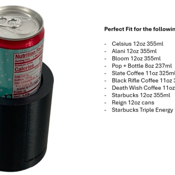 Universal Cup Holder and Cup Holder Insert Cars Trucks Vans Slim Cans Black - Picture 11 of 11